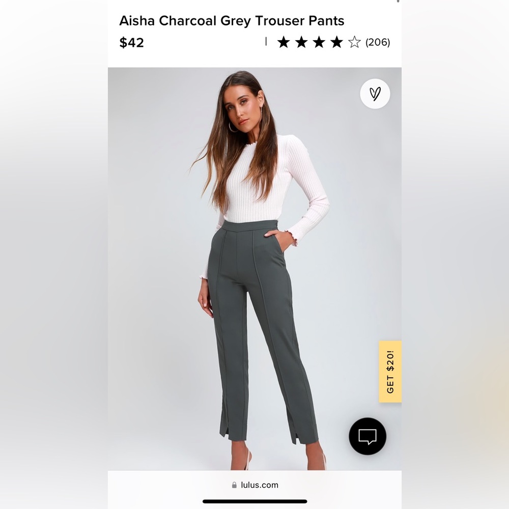 Brand newgrey Lulu’s high waisted dress pants w/ pinstripe and ankle slits